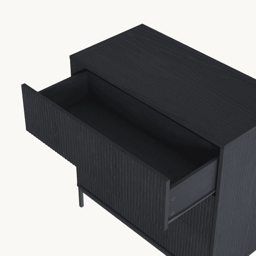 Cómoda Nykapin com 3 gavetas 80x80x40 cm Preto en.casa