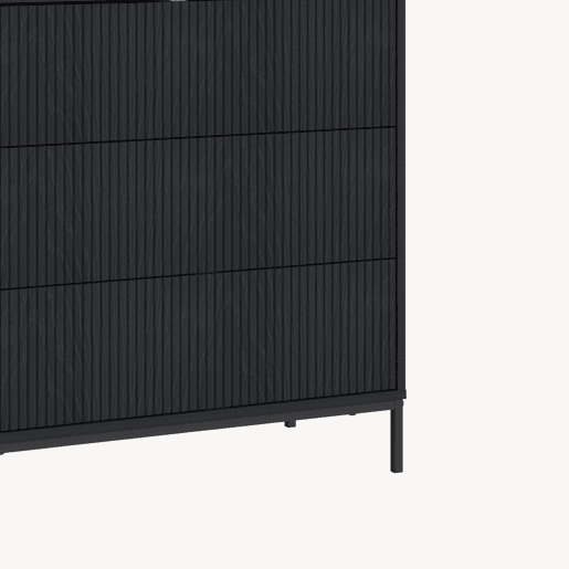Cómoda Nykapin com 3 gavetas 80x80x40 cm Preto en.casa