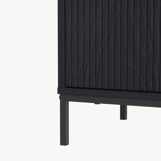 Cómoda Nykapin com 3 gavetas 80x80x40 cm Preto en.casa