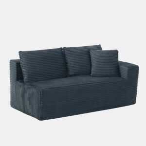 Sofá modular de 4 lugares - Espuma viscoelástica, chaise longue grande - Cinza escuro