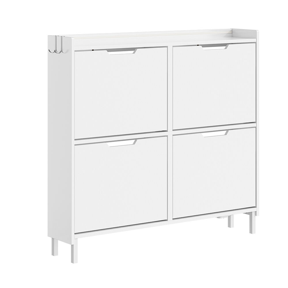 Sobuy armario para zapatos con puertas fsr100-e-w | blanco | 100x19x93 cm | mdf