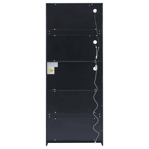 Vitrina 80x30x200 cm com LED - 4 portas (2 portas de vidro) - Preto e branco Vitrina 80x30x200 cm com LED - 4 portas (2 portas de vidro) - Preto e branco