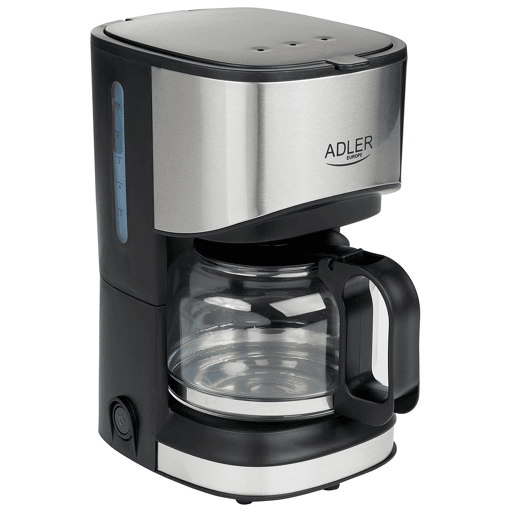 Adler AD4407 Máquina de Café Filtro, 6 Chávenas, Função Keep Warm, 0,7 Litros, 550, Prata negra