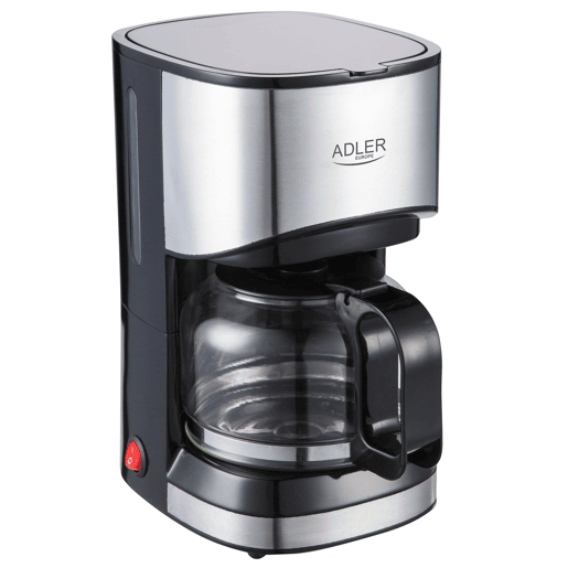 Adler AD4407 Máquina de Café Filtro, 6 Chávenas, Função Keep Warm, 0,7 Litros, 550, Prata negra