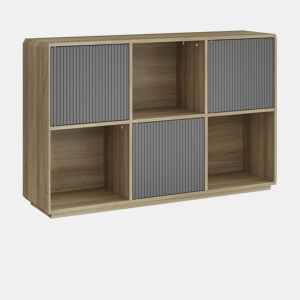 Aparador Trömi com 3 portas 75x120x30 cm aspeto carvalhocinzento en.casa