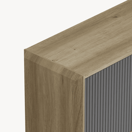 Aparador Trömi com 3 portas 75x120x30 cm aspeto carvalhocinzento en.casa