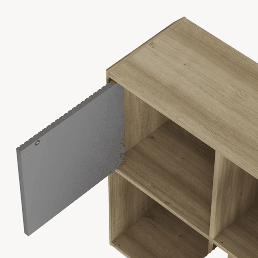 Aparador Trömi com 3 portas 75x120x30 cm aspeto carvalhocinzento en.casa