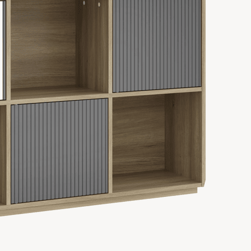 Aparador Trömi com 3 portas 75x120x30 cm aspeto carvalhocinzento en.casa