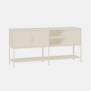 Aparador Kliri com 3 portas aço 160x40x80 cm branco creme en.casa