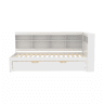 Sofá-cama 90x200 - Cama extensível 90x190 com USB e vários compartimentos - Branco