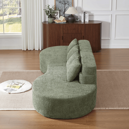 Sofá modular de 4 lugares - 2 peças combináveis, espuma viscoelástica de alta densidade - verde