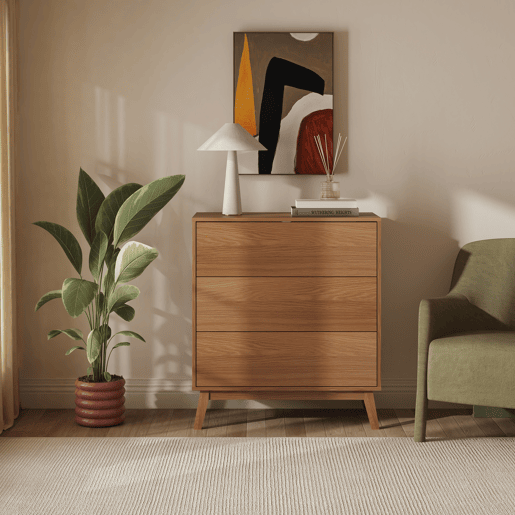Cómoda Aastmabospoo com 3 gavetas 90x80x40 cm Aspeto nogueira en.casa