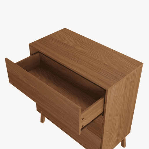 Cómoda Aastmabospoo com 3 gavetas 90x80x40 cm Aspeto nogueira en.casa