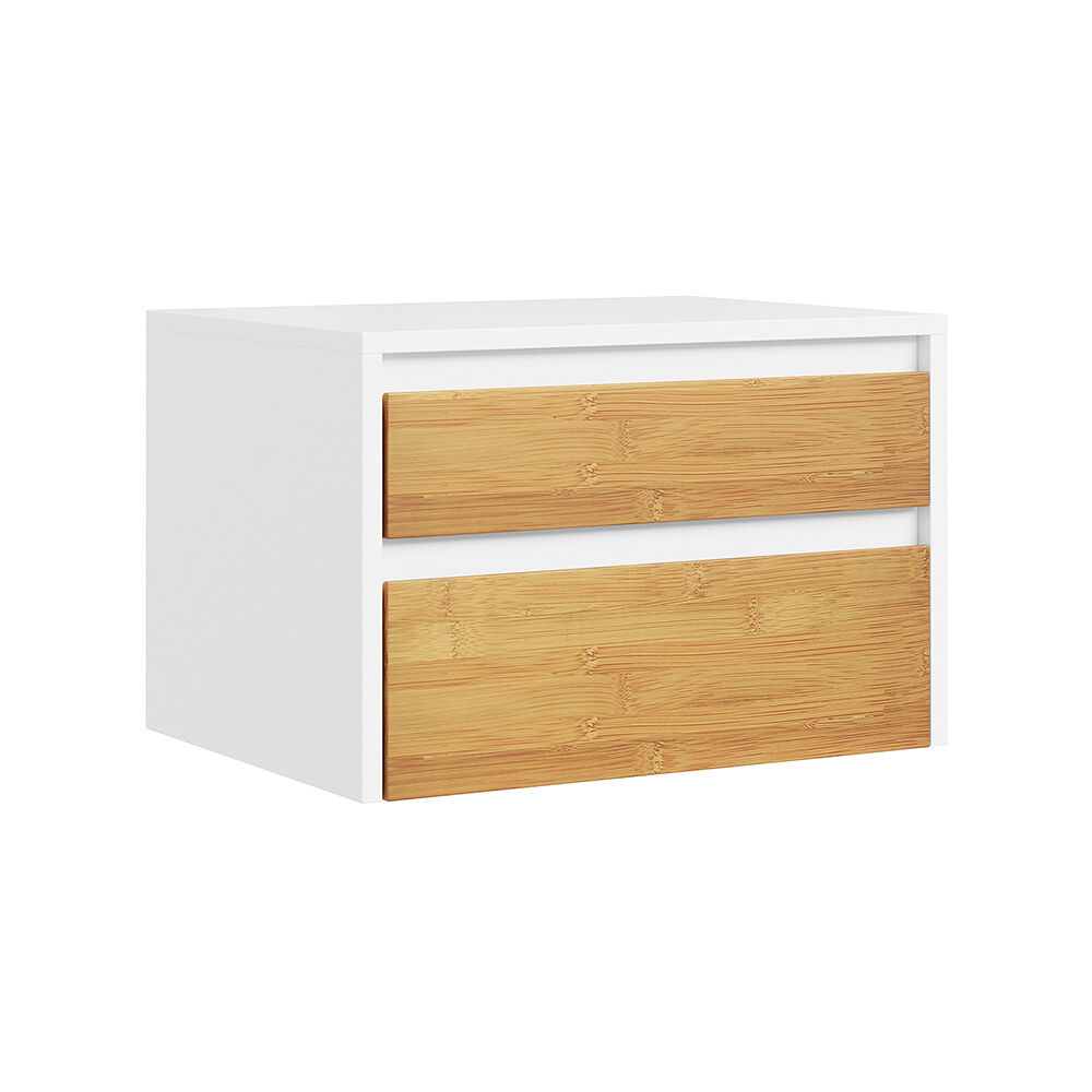 Sobuy | mesilla de noche blanca con 2 cajones | cómoda pequeña de aglomerado | mueble auxiliar para salón | 40×29×25 cm | capacidad de carga 15 kg | fbt175-e-wn
