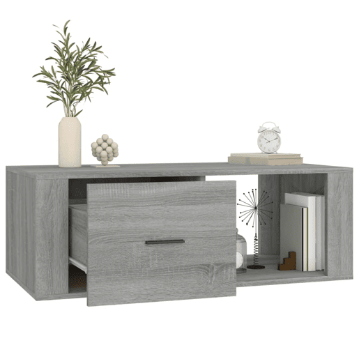 Mesa de Centro, Mesa baixa, 100x50,5x35 cm derivados de madeira cinza sonoma
