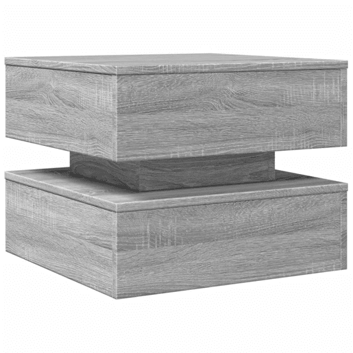 Mesa de Centro, Mesa baixa, com luzes LED 50x50x40 cm sonoma cinza-claro