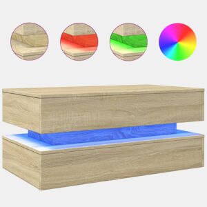 Mesa de Centro, Mesa baixa, com luzes LED 90x50x40 cm carvalho sonoma