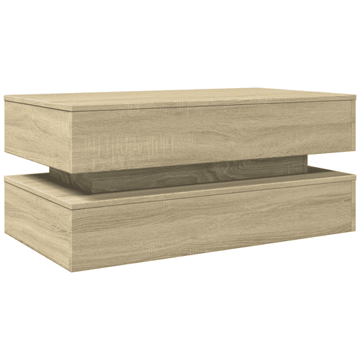 Mesa de Centro, Mesa baixa, com luzes LED 90x50x40 cm carvalho sonoma