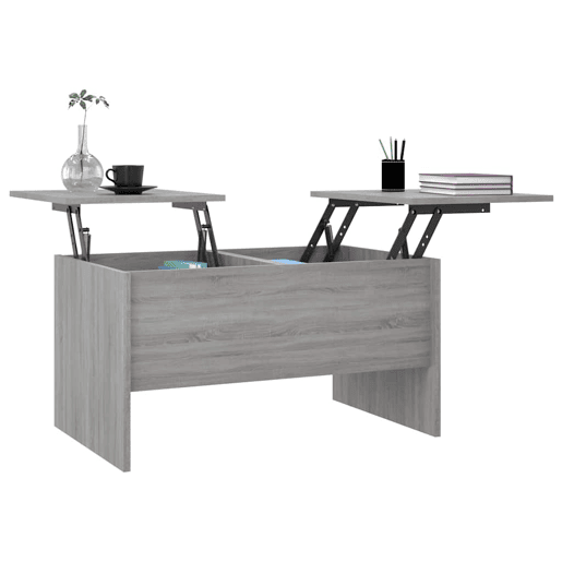 Mesa de Centro, Mesa baixa,80x50x42,5cm derivados de madeira cinzento sonoma