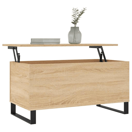 Mesa de Centro, Mesa baixa, 90x44,5x45 cm derivados madeira carvalho sonoma
