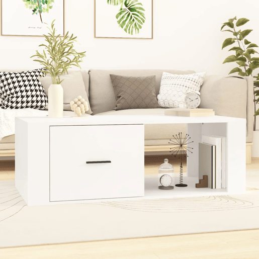 Mesa de Centro, Mesa baixa, 100x50,5x35 cm derivados de madeira branco