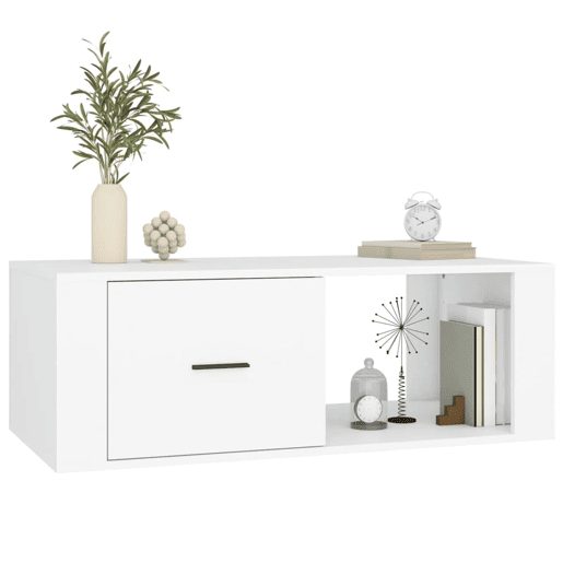 Mesa de Centro, Mesa baixa, 100x50,5x35 cm derivados de madeira branco