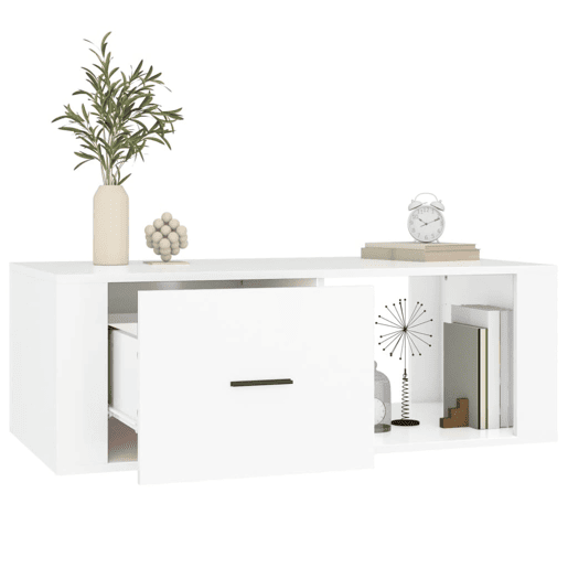 Mesa de Centro, Mesa baixa, 100x50,5x35 cm derivados de madeira branco