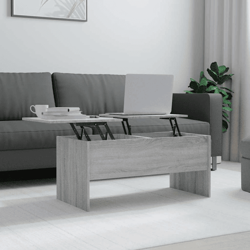 Mesa de Centro, Mesa baixa, 102x50,5x46,5 cm madeira processada sonoma cinza