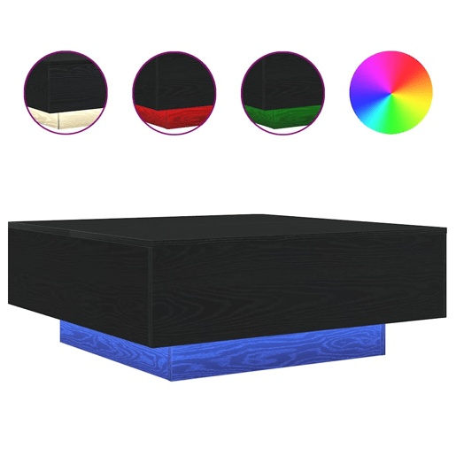Mesa de Centro, Mesa baixa, Carvalho Preto 80 x 80 x 31 cm