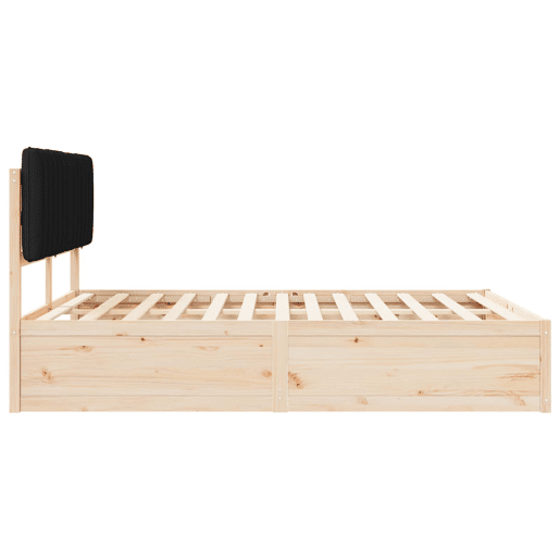 Estrutura de Cama de casal moderno com Cabeceira Estofada Preto 150 x 200 cm