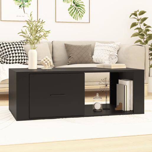 Mesa de Centro, Mesa baixa, 100x50,5x35 cm derivados de madeira preto