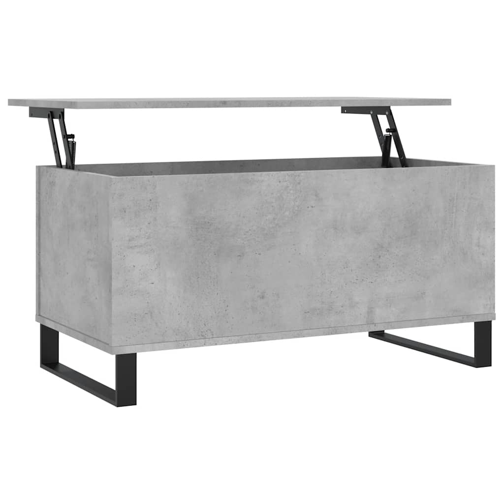 Mesa de café - mesa de centro madera contrachapada gris hormigón 90x44,5x45 cm