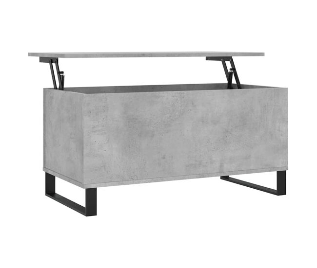 Mesa de café - mesa de centro madera contrachapada gris hormigón 90x44,5x45 cm