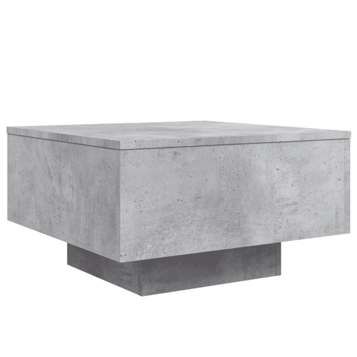 Mesa de Centro, Mesa baixa, com luzes LED 55x55x31 cm cinzento cimento