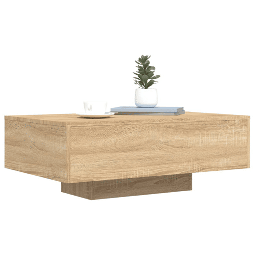 Mesa de Centro, Mesa baixa, com luzes LED 85x55x31 cm carvalho sonoma