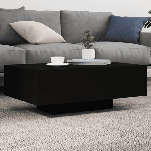 Mesa de Centro, Mesa baixa, com luzes LED 85x55x31 cm preto