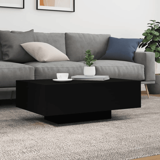 Mesa de Centro, Mesa baixa, com luzes LED 85x55x31 cm preto