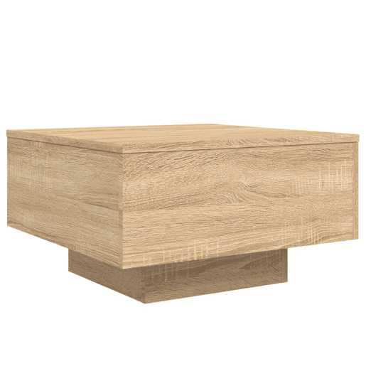 Mesa de Centro, Mesa baixa, com luzes LED 55x55x31 cm carvalho sonoma