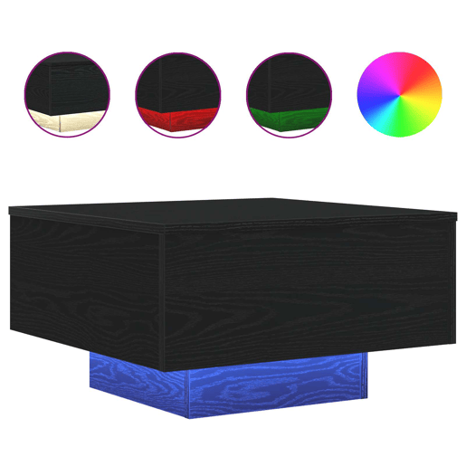 Mesa de Centro, Mesa baixa, Carvalho Preto 55 x 55 x 31 cm
