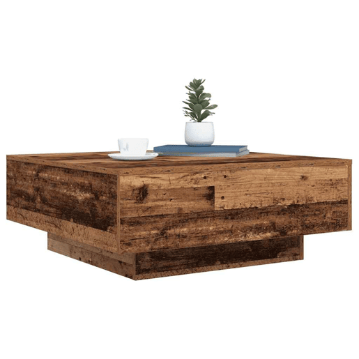 Mesa de Centro, Mesa baixa, Madeira Velha e Azul 80 x 80 x 31 cm