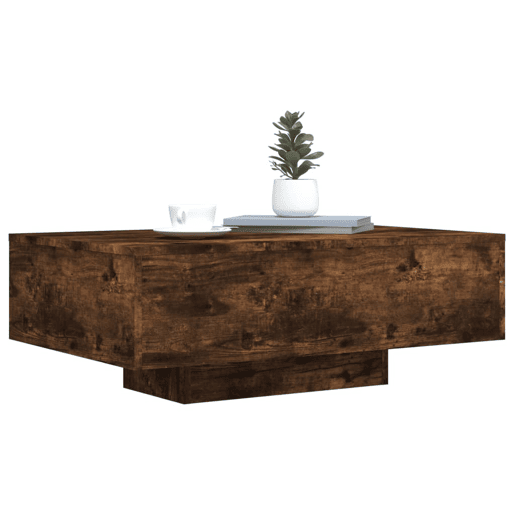 Mesa de Centro, Mesa baixa, com luzes LED 85x55x31 cm carvalho fumado