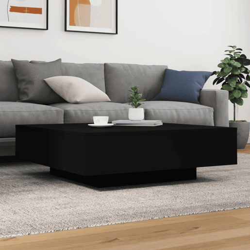 Mesa de Centro, Mesa baixa, com luzes LED 100x100x31 cm preto