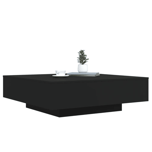 Mesa de Centro, Mesa baixa, com luzes LED 100x100x31 cm preto