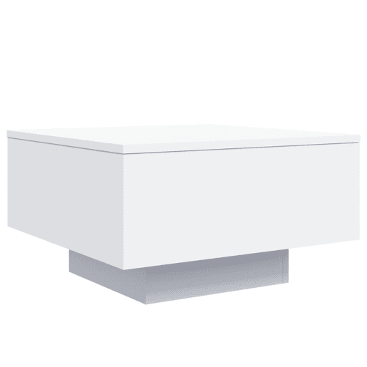 Mesa de Centro, Mesa baixa, com luzes LED 55x55x31 cm branco