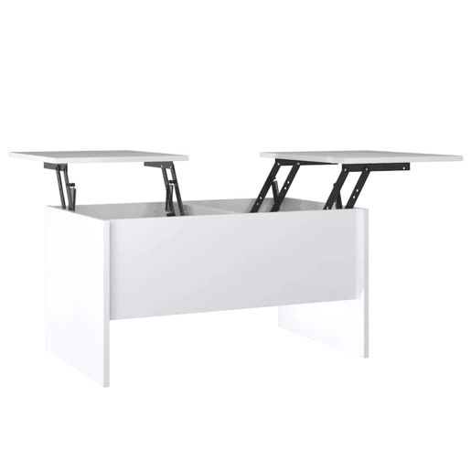 Mesa de Centro, Mesa baixa,80x50x42,5cm madeira processada branco brilhante