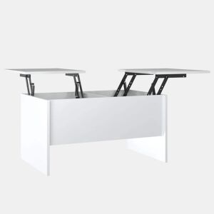 Mesa de Centro, Mesa baixa,80x50x42,5cm madeira processada branco brilhante