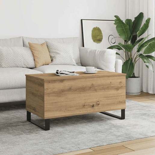 Mesa de Centro, Mesa baixa, 90x44,5x45 cm derivados madeira carvalho artisiano