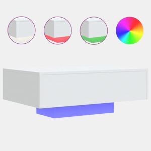Mesa de Centro, Mesa baixa, com luzes LED 85x55x31 cm branco
