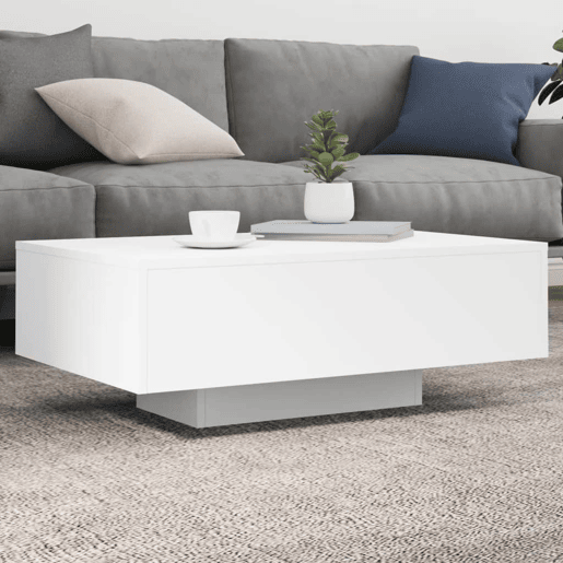 Mesa de Centro, Mesa baixa, com luzes LED 85x55x31 cm branco Mesa de Centro, Mesa baixa, com luzes LED 85x55x31 cm branco