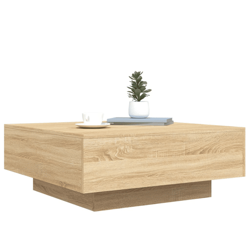 Mesa de Centro, Mesa baixa, com luzes LED 80x80x31 cm carvalho sonoma